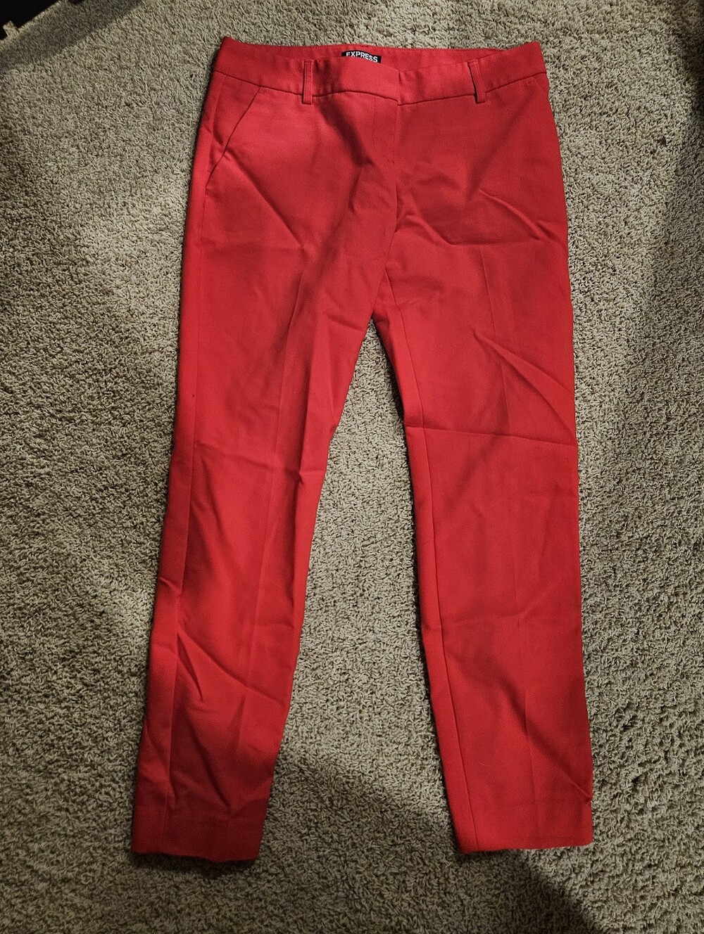 Express Red and Black Pants with Branded Waistband